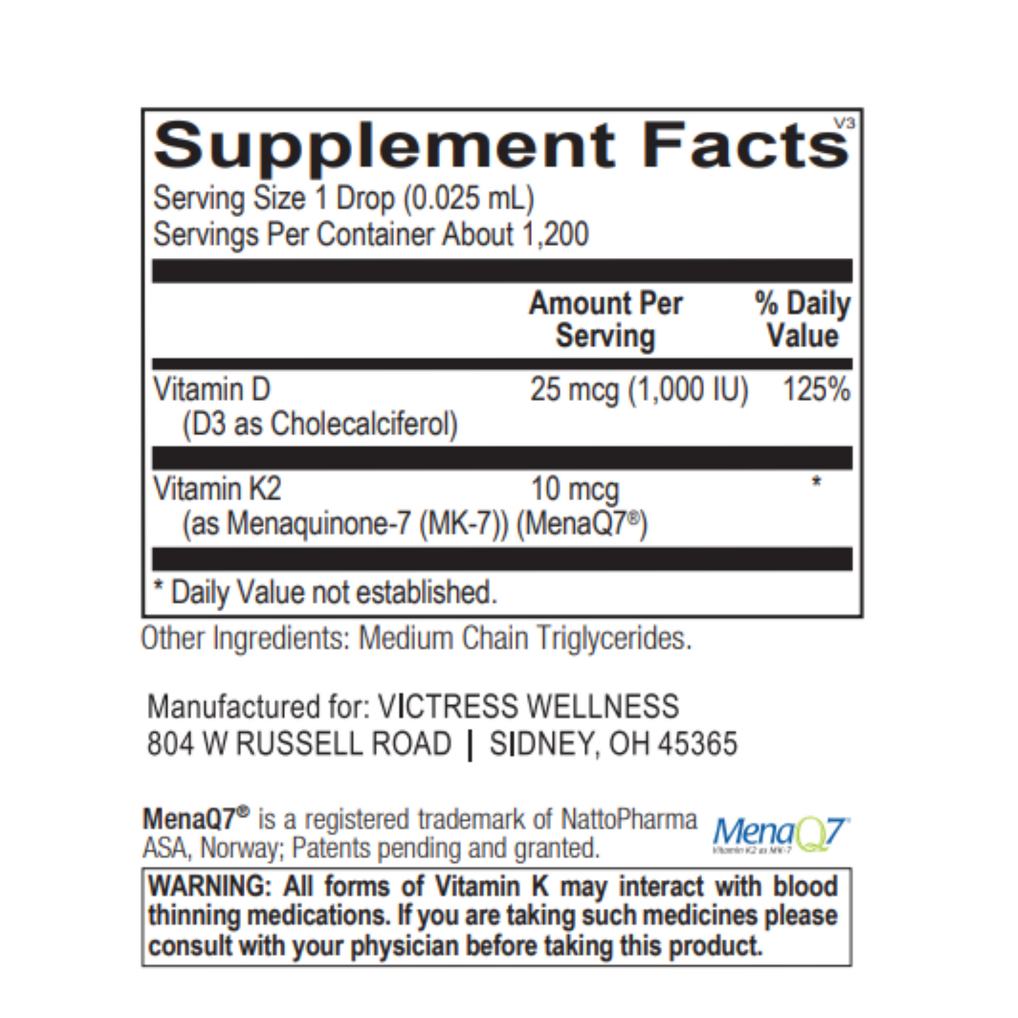 Vitamin D3 with K2 Liquid